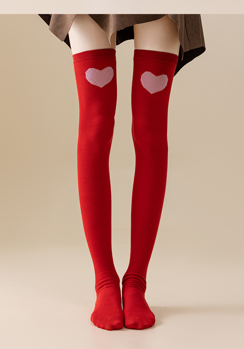 American Style Valentines Day Party Holiday Love Lips Over The Knee Socks